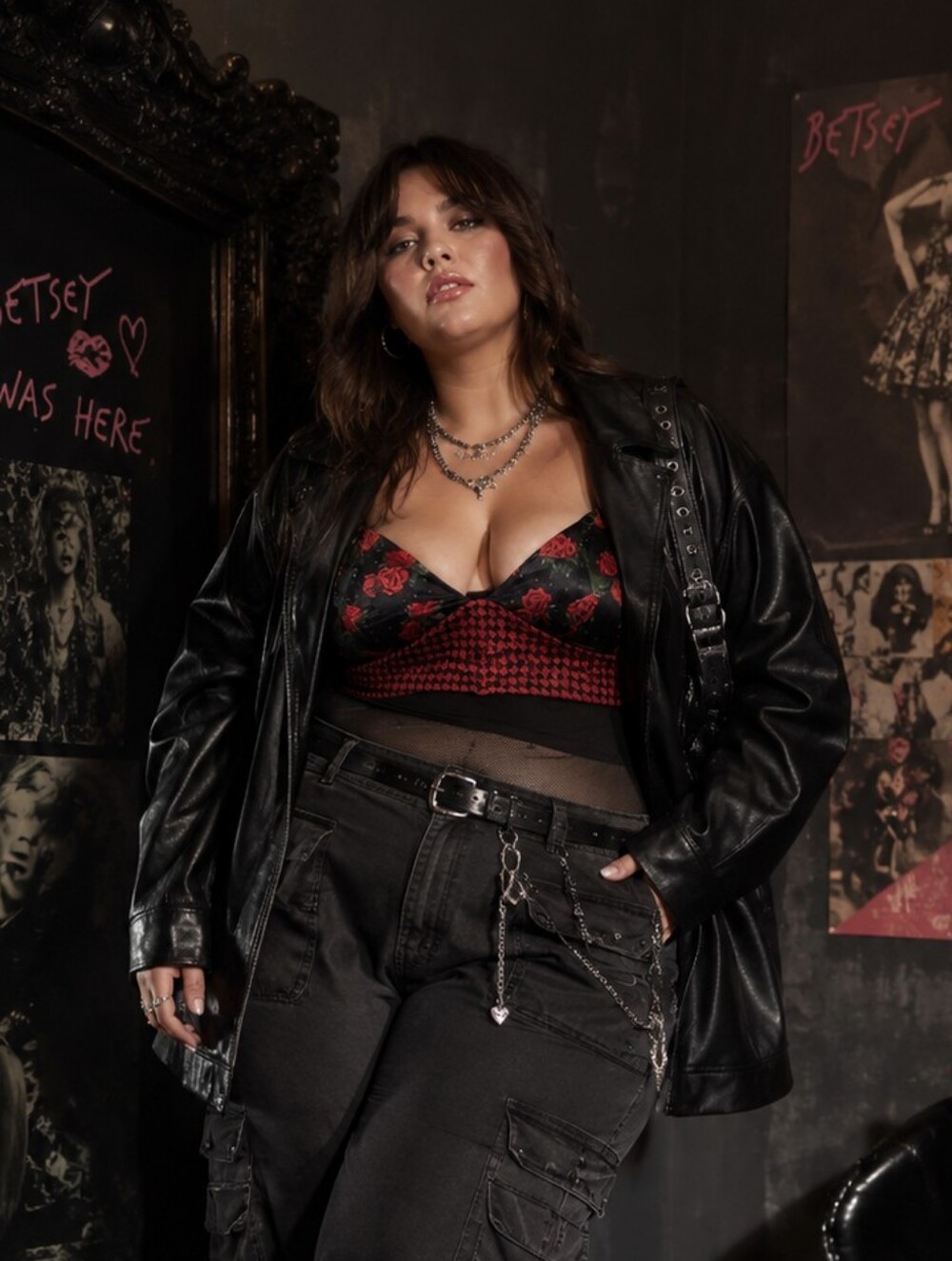 NWT Parade x Betsey Johnson Rose Print Longline Bralette S3 Plus Size Y2K Coquet